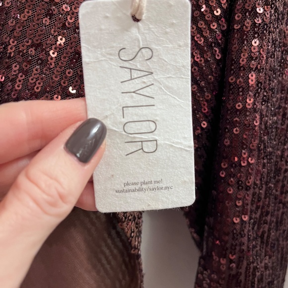 BNWT SAYLOR SEQUIN BRONZE BLOUSE SZ SMALL - Picture 2 of 6